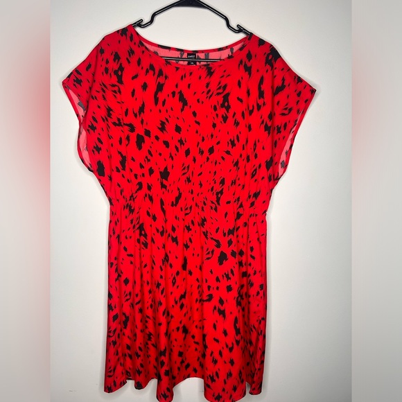 Emery Rose women’s top 1X Red Ruffle Button Cotton - Picture 5 of 5